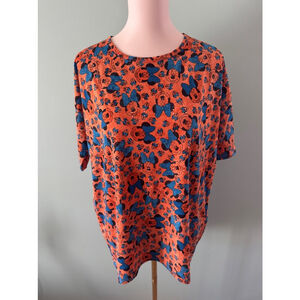 Women's LuLaRoe Irma Top XS Orange Blue Disney Minnie Mouse